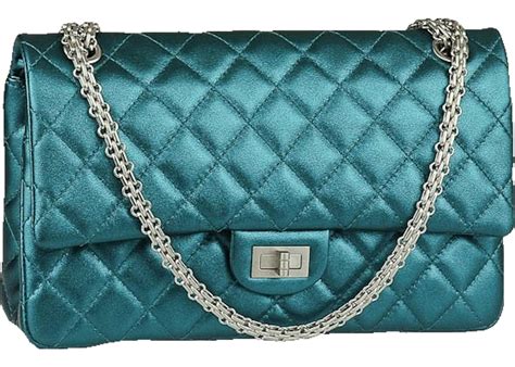 chanel turquoise metallic claccic flap medium bag|Chanel reissue bag.